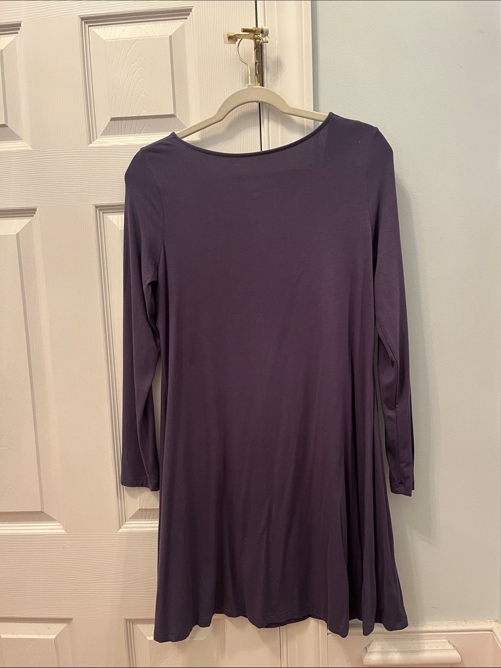 Old Navy Women's Long Sleeve A-Line Dress in Deep Purple